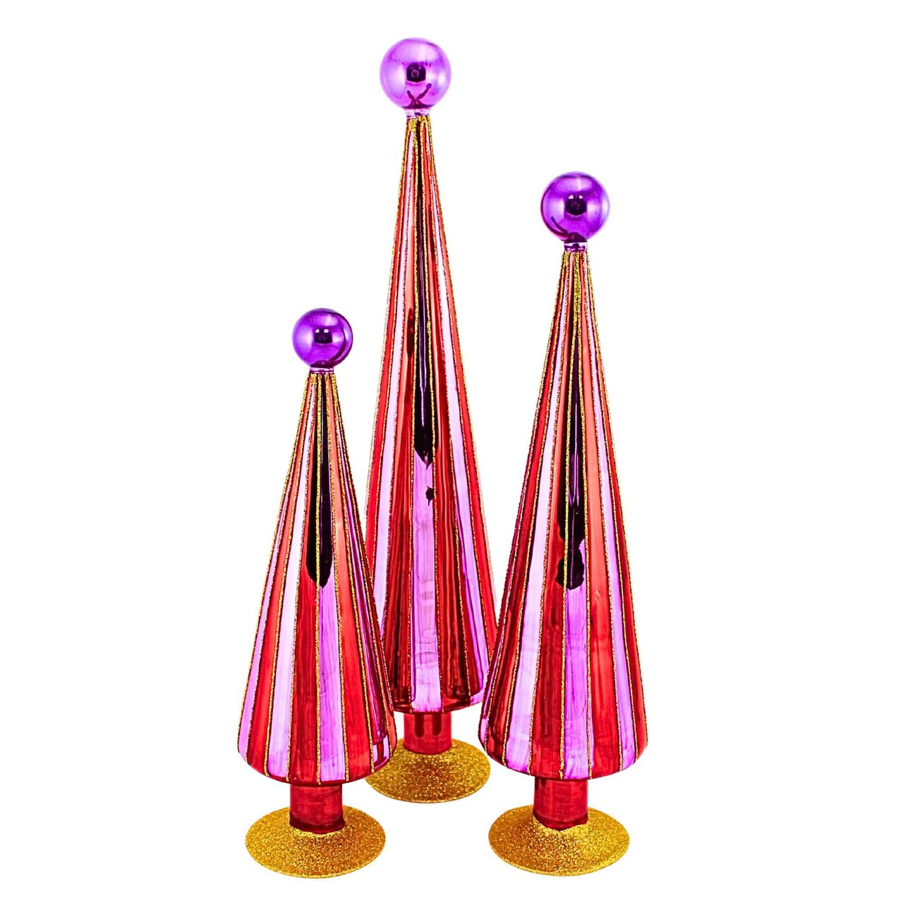 Cody Foster 19.0 Inch Carnival Trees Pink/Purple/Red Christmas Decorative Tree Set , Christmas Decor Modern Christmas